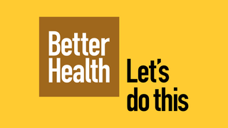 Logo has the text "Better Health,  followed by "Let's do this".